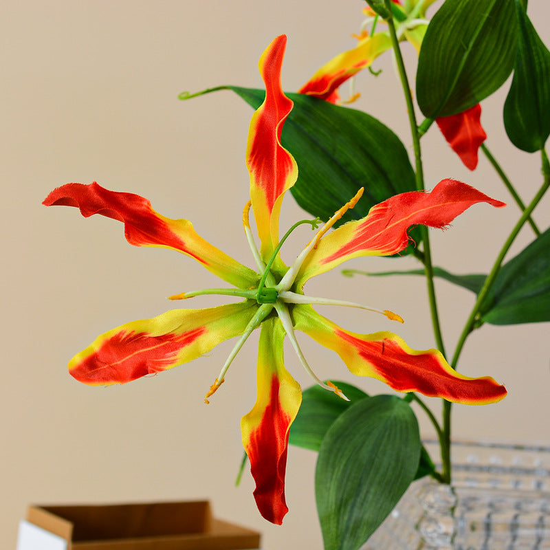 Wholesale Realistic Flame Lily Bouquet For Wedding Decoration And 