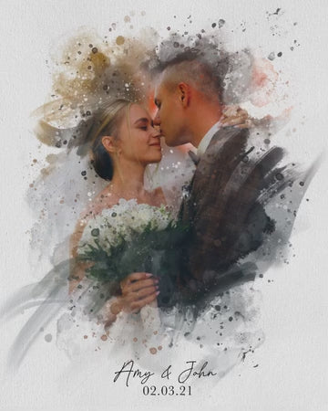 Watercolor Photo Art (Natural Frame)